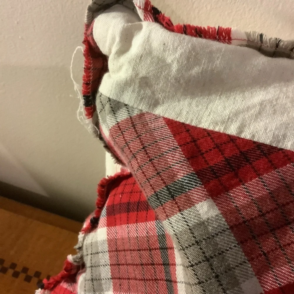 Pottery Barn Plaid Family Holiday Pillow